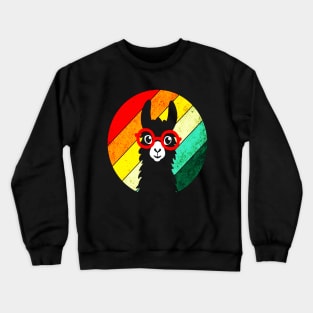 Llama Vintage Retro Alpaca Costume Crewneck Sweatshirt